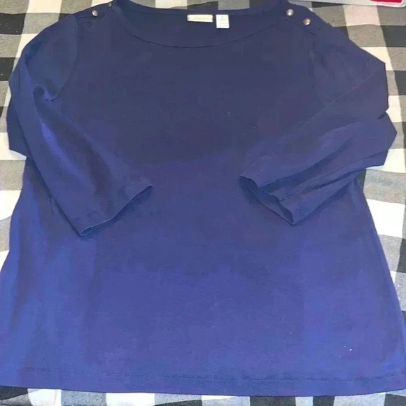 Chicos size Large Navy blue top cotton - Picture 1 of 4